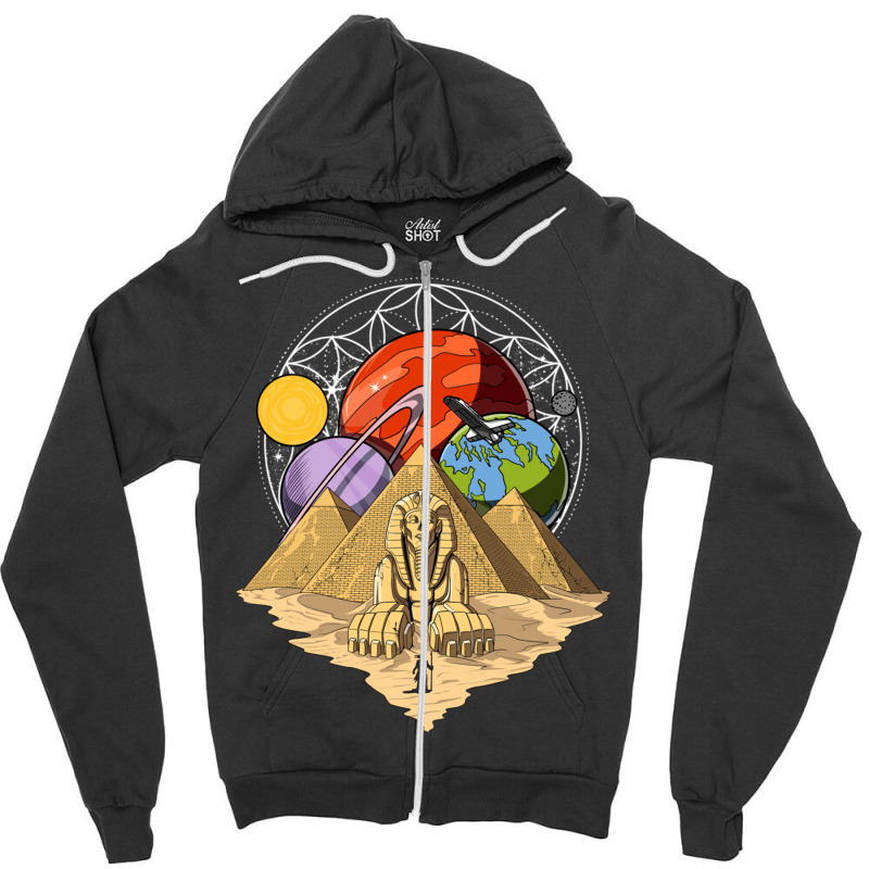 Hippie Egyptian Pyramids Sacred Geometry Zipper Hoodie | Artistshot