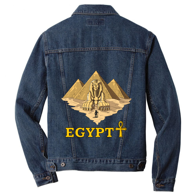 Hippie Egyptian Pyramids Sphinx Men Denim Jacket | Artistshot