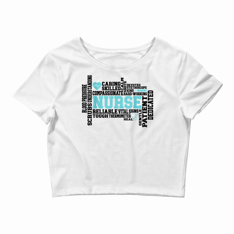 Nurse Word Art Stethoscope Funny Nurse Girls Women Fun T Shirt Crop Top by weltzjharrasw | Artistshot