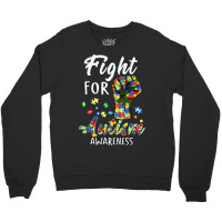 Fight For Autism Awareness World Autism Awareness Day Crewneck Sweatshirt | Artistshot