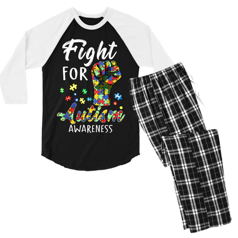 Fight For Autism Awareness World Autism Awareness Day Men's 3/4 Sleeve Pajama Set by BrennleyBrown | Artistshot