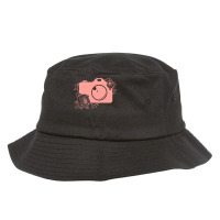 Photographer T  Shirt Pink Camera Silhouette T  Shirt Bucket Hat | Artistshot