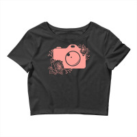 Photographer T  Shirt Pink Camera Silhouette T  Shirt Crop Top | Artistshot