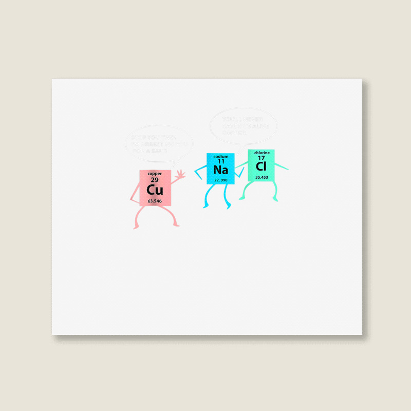 Salt And Copper Police Chemistry Pun Funny Gift Nerd Geek T Shirt Landscape Canvas Print | Artistshot