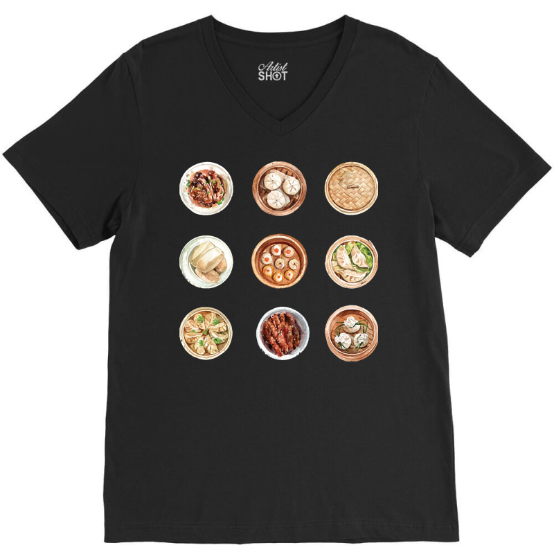 Assorted Chinese Cantonese Dim Sum T  Shirt Chinese Dim Sum Variety T V-neck Tee | Artistshot