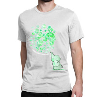 Womens Elephant Blowing Up Green Balloons Kidney Disease Awareness V N Classic T-shirt | Artistshot