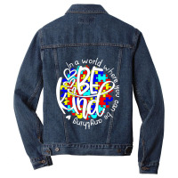 In A World Where You Can Be Anything Be Kind Autism Funny Men Denim Jacket | Artistshot