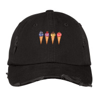 Assorted Ice Cream Cones T  Shirt Assorted Ice Cream Cones Set   Blueb Vintage Cap | Artistshot