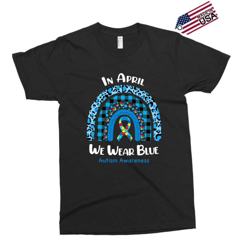 In April We Wear Blue Rainbow Puzzle Autism Awareness Exclusive T-shirt by Michael	Kilburn | Artistshot