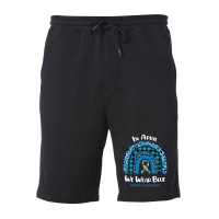 In April We Wear Blue Rainbow Puzzle Autism Awareness Fleece Short | Artistshot