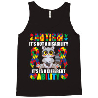 Its Not A Disability Different Ability Autism Raccoon Tank Top | Artistshot