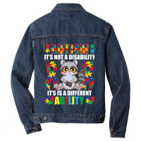 Its Not A Disability Different Ability Autism Raccoon Men Denim Jacket | Artistshot