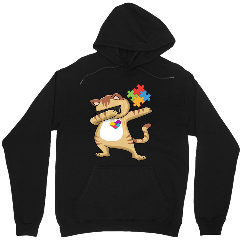 Kitty Puzzle Piece Autism Awareness Unisex Hoodie by Michael	Kilburn | Artistshot