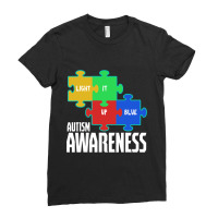 Light It Up Blue Puzzle Inspirational Autism Awareness Ladies Fitted T-shirt | Artistshot