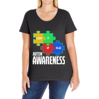 Light It Up Blue Puzzle Inspirational Autism Awareness Ladies Curvy T-shirt | Artistshot