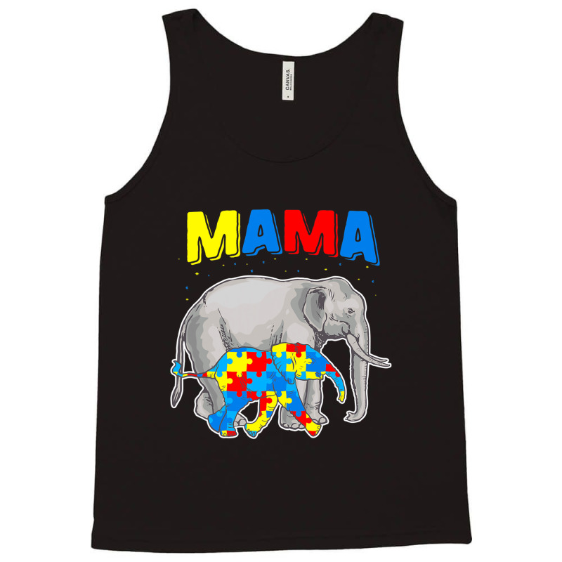 Mama Elephant Autism Awareness Tank Top by Michael	Kilburn | Artistshot