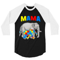 Mama Elephant Autism Awareness 3/4 Sleeve Shirt | Artistshot