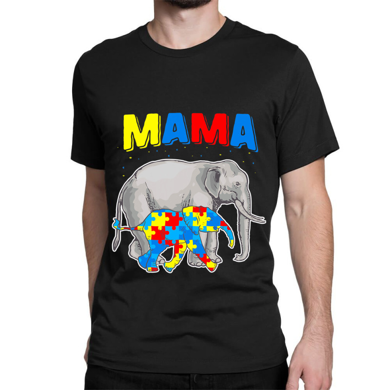 Mama Elephant Autism Awareness Classic T-shirt by Michael	Kilburn | Artistshot