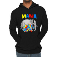 Mama Elephant Autism Awareness Lightweight Hoodie | Artistshot