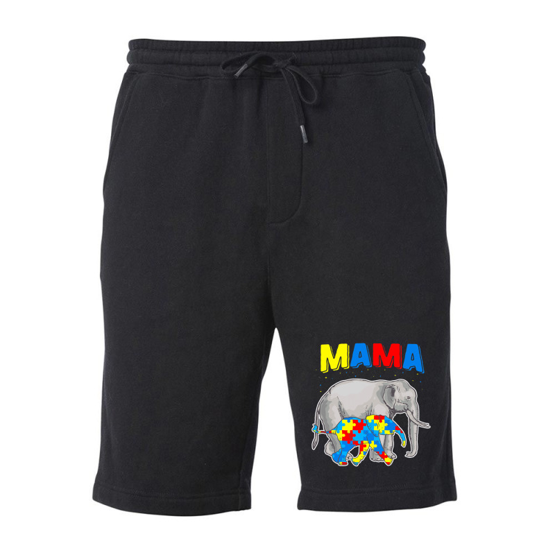 Mama Elephant Autism Awareness Fleece Short by Michael	Kilburn | Artistshot