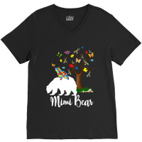 Mimi Bear Autism Awareness Love Support V-neck Tee | Artistshot