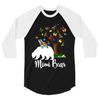 Mimi Bear Autism Awareness Love Support 3/4 Sleeve Shirt | Artistshot