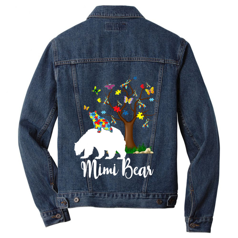 Mimi Bear Autism Awareness Love Support Men Denim Jacket by Michael	Kilburn | Artistshot