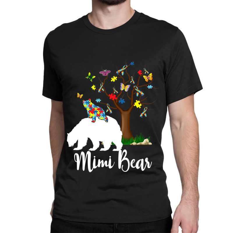 Mimi Bear Autism Awareness Love Support Classic T-shirt by Michael	Kilburn | Artistshot