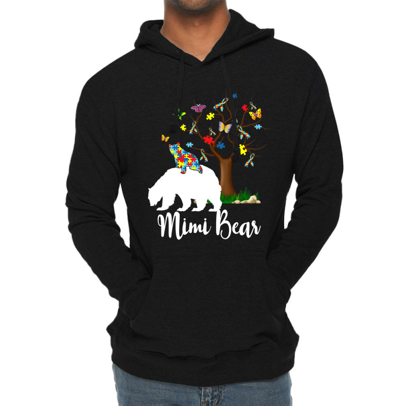 Mimi Bear Autism Awareness Love Support Lightweight Hoodie by Michael	Kilburn | Artistshot