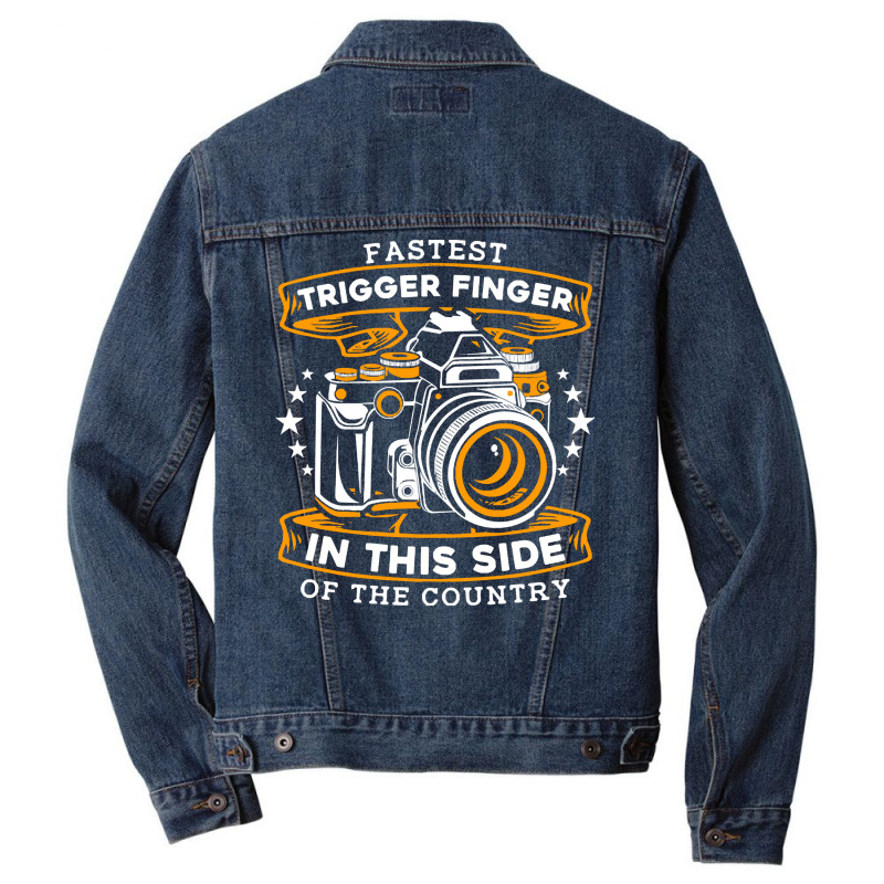 Photography T  Shirt Fastest Trigger Finger   Photos Let's Do Shots Ph Men Denim Jacket | Artistshot