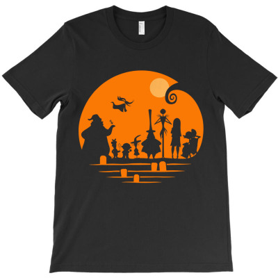 Nightmare Before Christmas Halloween Silhouette T-shirt Designed By Bariteau Hannah