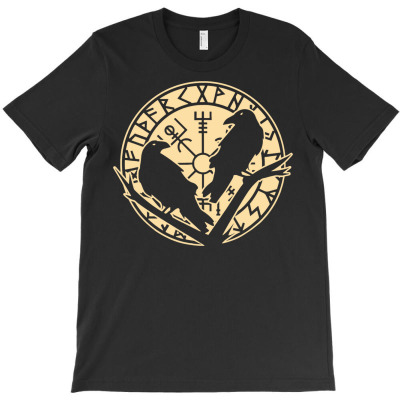 Vikings Odin Ravens Huginn T-shirt Designed By Bariteau Hannah