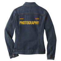 Photography T  Shirt Funny Smart People Photography Photographer Camer Ladies Denim Jacket | Artistshot