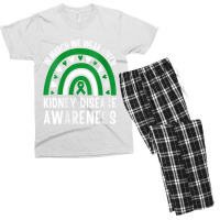 Womens In March We Wear Green Rainbow Kidney Disease Awareness V Neck  Men's T-shirt Pajama Set | Artistshot