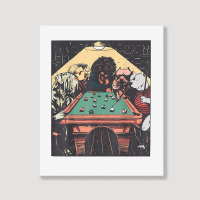 Game Night Time Dogs On Billiards Pool Table Shooting 8 Ball T Shirt Portrait Canvas Print | Artistshot