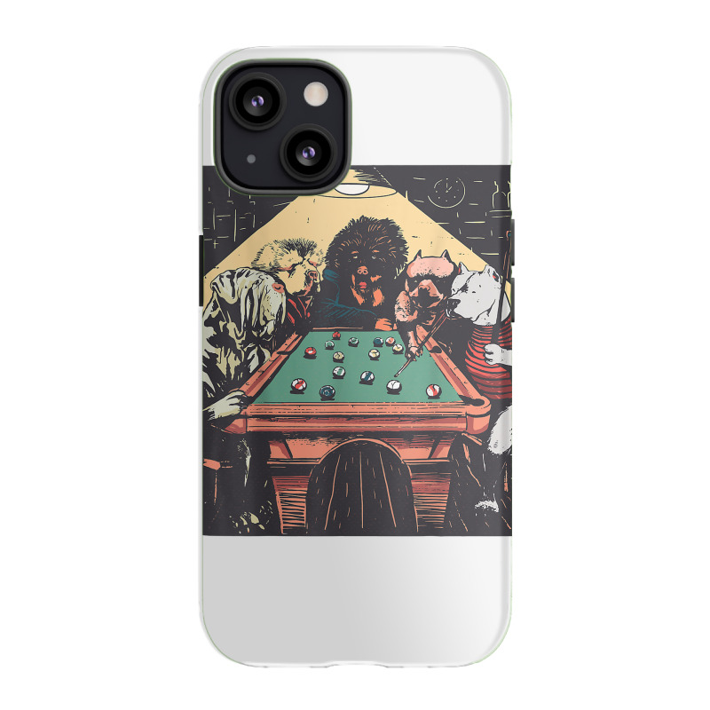 Game Night Time Dogs On Billiards Pool Table Shooting 8 Ball T Shirt Iphone 13 Case | Artistshot