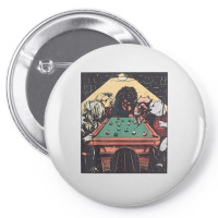 Game Night Time Dogs On Billiards Pool Table Shooting 8 Ball T Shirt Pin-back Button | Artistshot