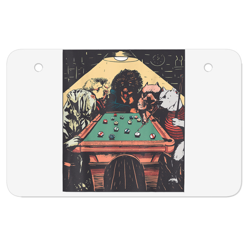 Game Night Time Dogs On Billiards Pool Table Shooting 8 Ball T Shirt Atv License Plate | Artistshot