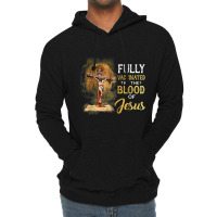 Jesus Fully Vaccinated By The Blood Of Jesus Cross Faith Christian Lightweight Hoodie | Artistshot