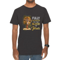 Jesus Fully Vaccinated By The Blood Of Jesus Cross Faith Christian Vintage T-shirt | Artistshot