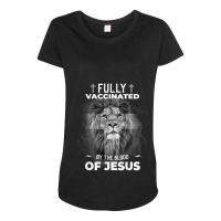 Jesus Fully Vaccinated By The Blood Of Jesus Funny Christian 178 Maternity Scoop Neck T-shirt | Artistshot