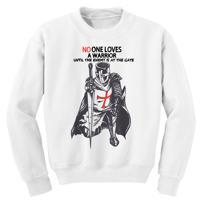 No One Loves A Warrior, Crusader Jesus Cross Knight Templar T Shirt Youth Sweatshirt | Artistshot