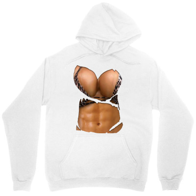 Custom Fake Abs Shirt Bikini Body Muscle Six Pack Fake Big Boobs Unisex  Hoodie By Cm-arts - Artistshot