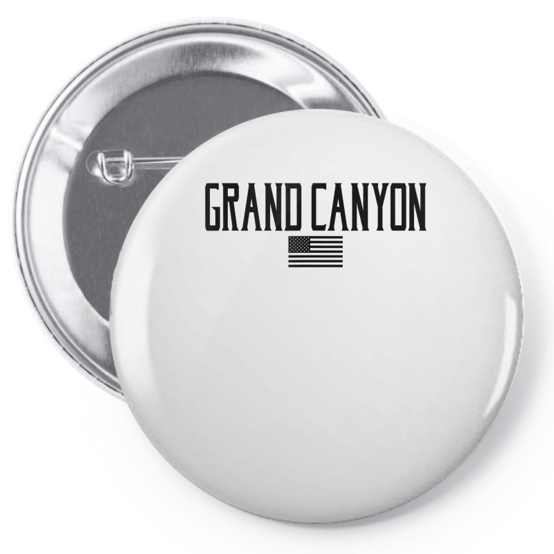 Grand Canyon Us Flag Text Olive Green With Black Print T Shirt Pin-back Button | Artistshot