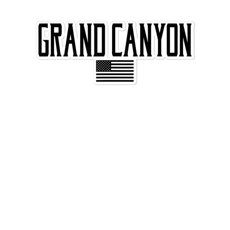 Grand Canyon Us Flag Text Olive Green With Black Print T Shirt Sticker | Artistshot