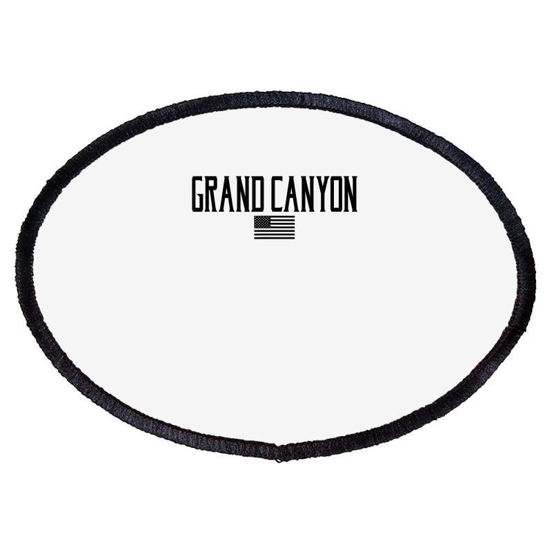 Grand Canyon Us Flag Text Olive Green With Black Print T Shirt Oval Patch | Artistshot