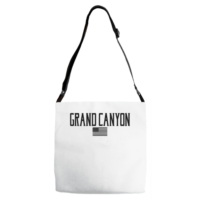 Grand Canyon Us Flag Text Olive Green With Black Print T Shirt Adjustable Strap Totes | Artistshot