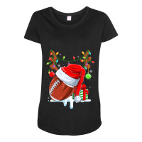 Football Funny Football Reindeer Santa Hat Christmas Holiday Pjs Xmas  Maternity Scoop Neck T-shirt | Artistshot