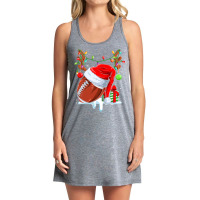 Football Funny Football Reindeer Santa Hat Christmas Holiday Pjs Xmas  Tank Dress | Artistshot