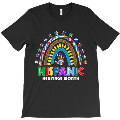 Hispanic Heritage Month Rainbow T-shirt Designed By Bariteau Hannah
